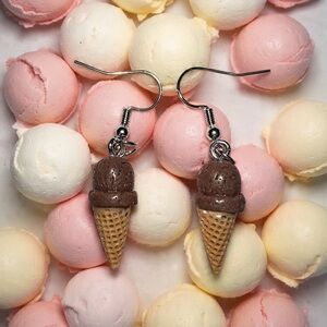 Ice Cream Cone Dangle Earrings